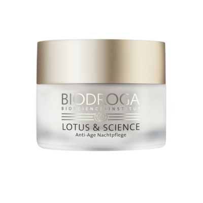 Biodroga Lotus & Science Anti-Age Night Care supports skin´s natural overnight regeneration and results in a pleasant, fresh, youthful skin in the morning.