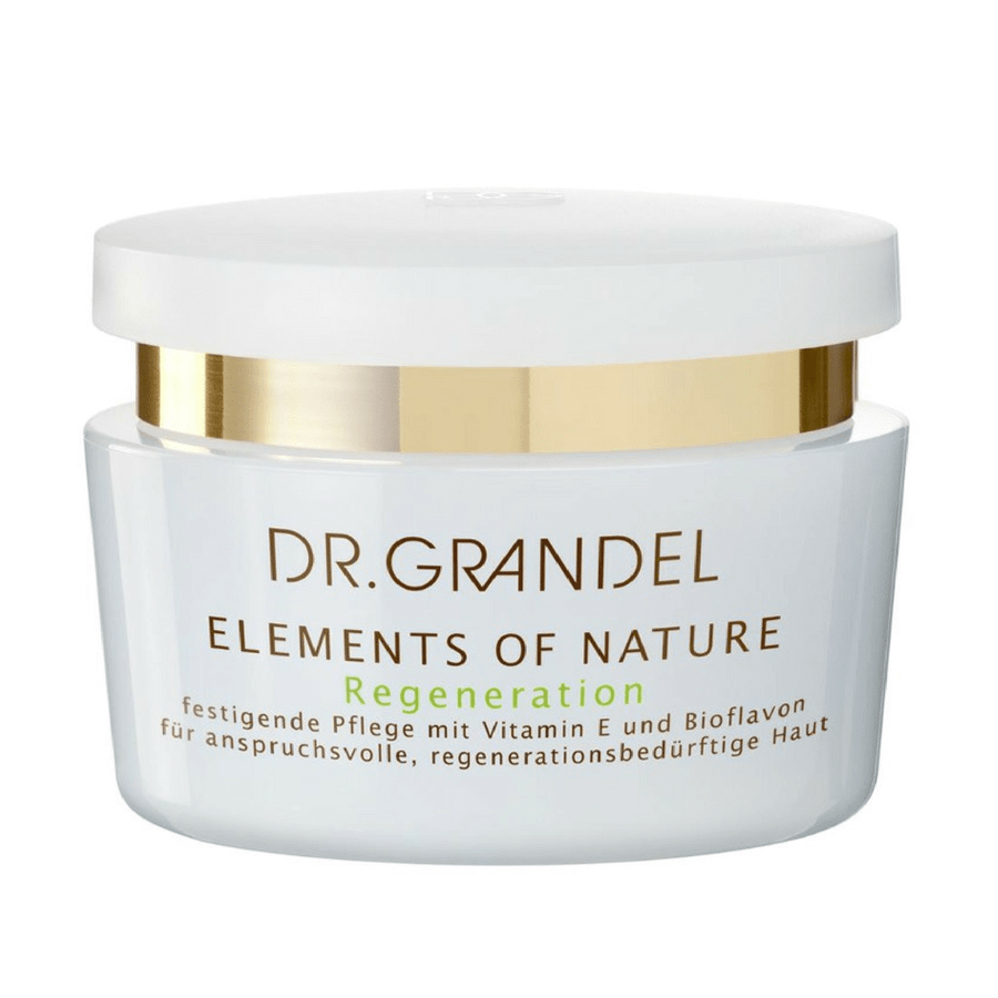 Dr Grandel Elements of Nature Regeneration is a firming face cream with Vitamin E & Bioflavones to improve the structure and elasticity of mature skin