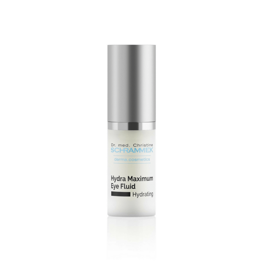 Dr. med. Schrammek Hydra Maximum Eye Fluid is moisturizing and reduces fluid and puffiness.  It reduces fine lines and wrinkles and provides and ideal base for eye makeup.