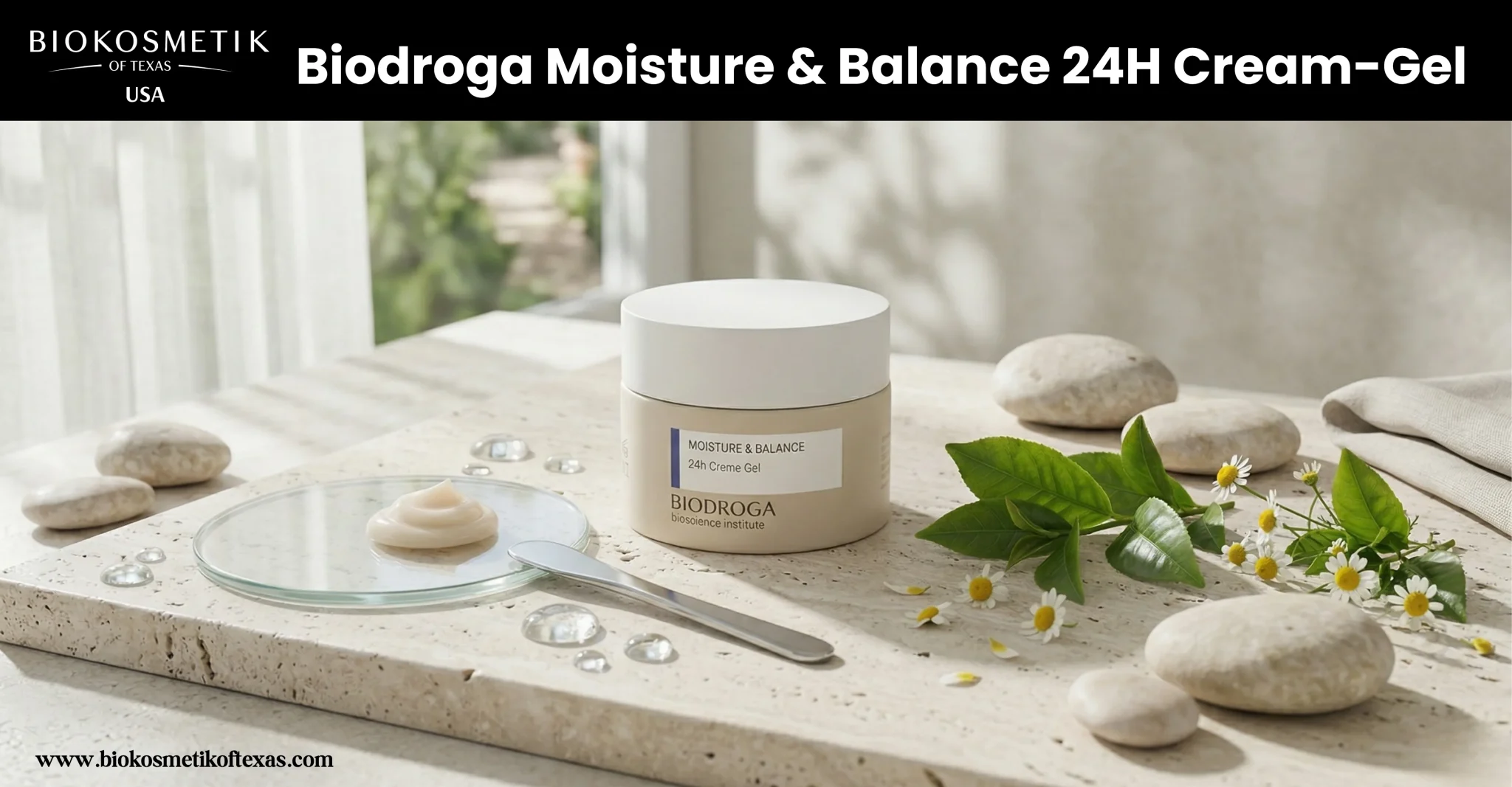 BIODROGA Bioscience Institute Moisture & Balance 24 Hour Cream-Gel oil-free hydrating moisturizer with Cica and Hyaluronic Acid for all skin types