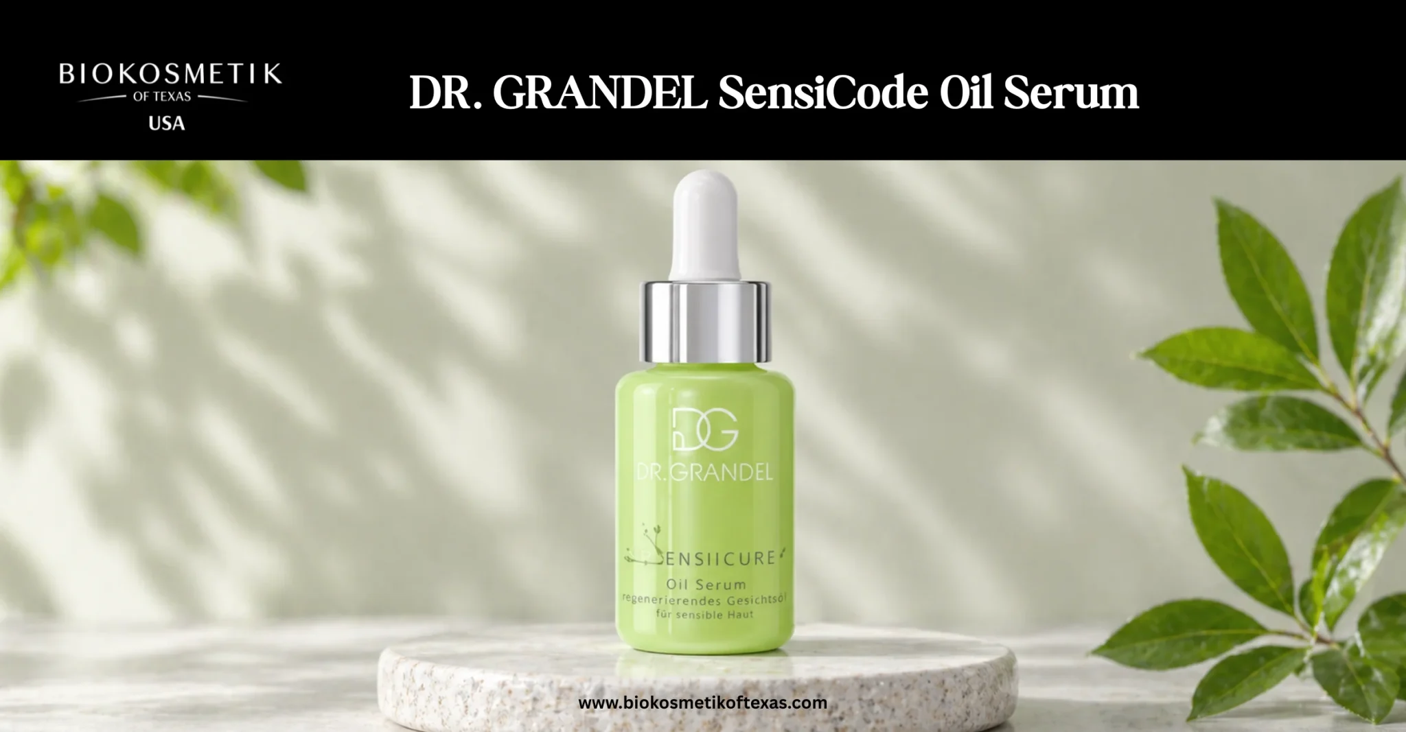 DR. GRANDEL SensiCode Oil Serum bottle with dropper, lightweight facial oil for sensitive skin, hydrating and soothing formula with natural oils for soft, radiant skin