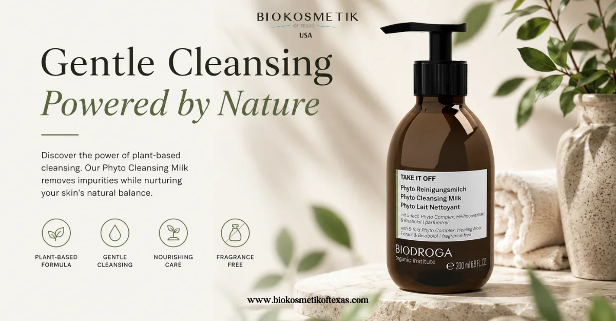 Biodroga Organic Institute Phyto Cleansing Milk gentle facial cleanser with botanical extracts and healing mud extract