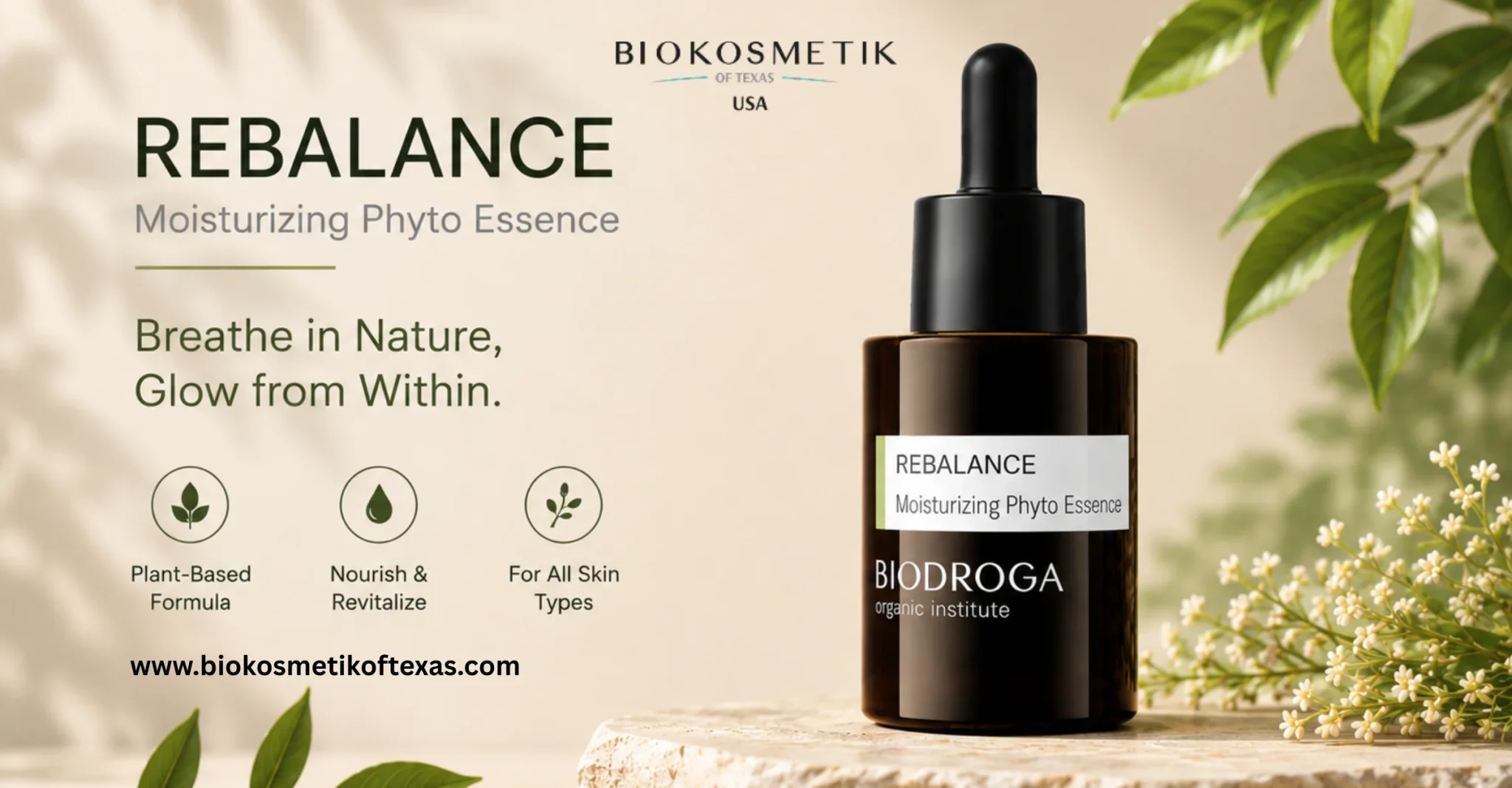Moisturizing Phyto Essence skincare product with botanical ingredients designed for deep hydration and healthy glowing skin.