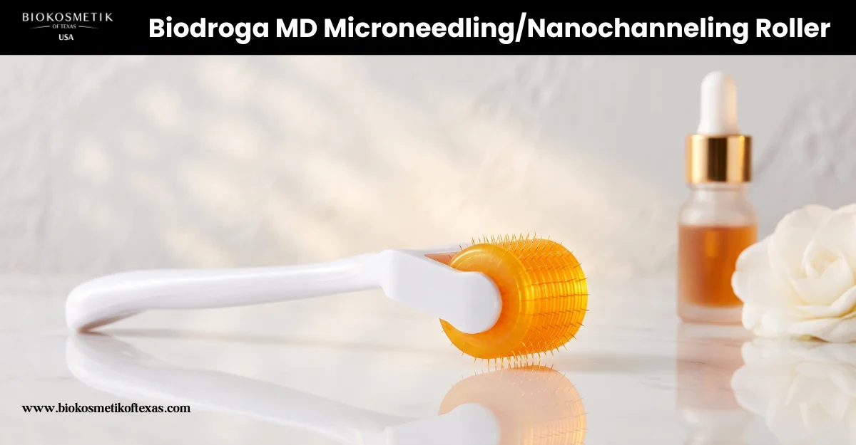Biodroga MD Microneedling Nanochanneling Roller 0.5mm professional collagen stimulation tool orange roller for skin rejuvenation