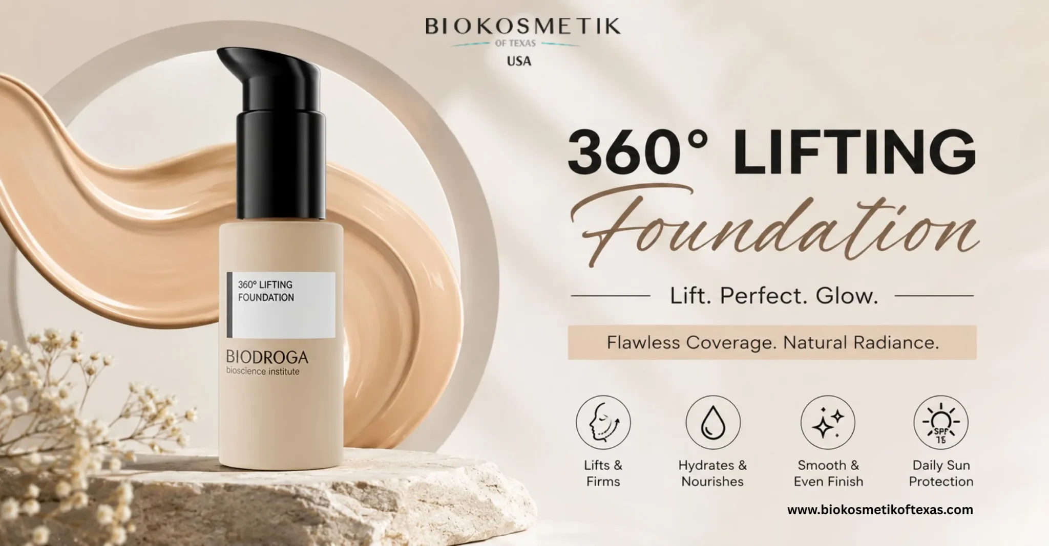 360° LIFTING Foundation SPF 15 02 Sand for smooth natural-looking coverage