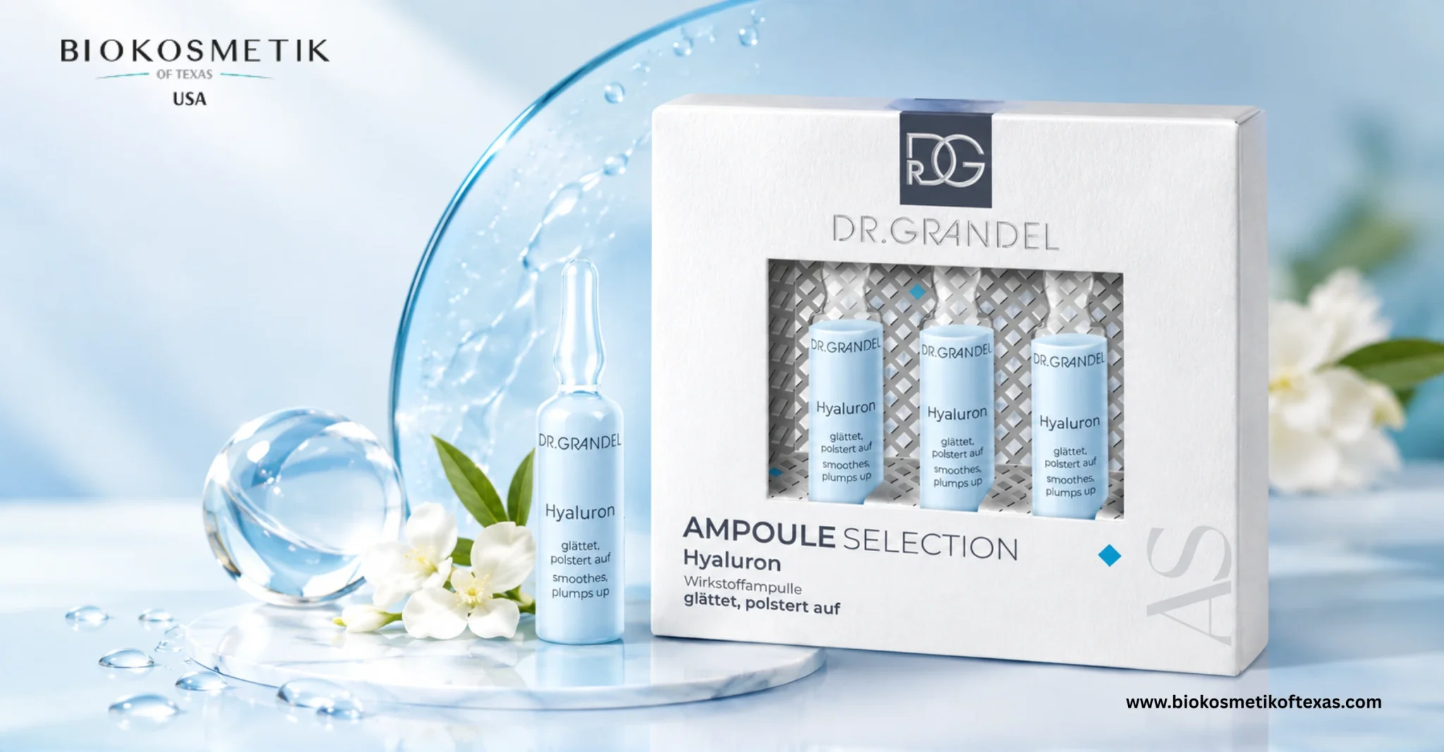 Dr. Grandel Hyaluron Ampoule skincare product for hydrated glowing skin